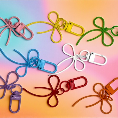 Colorful Bow Metal Keychain and Bag Charm