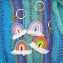 Woven Pastel Rainbow Keychain and Bag Charm