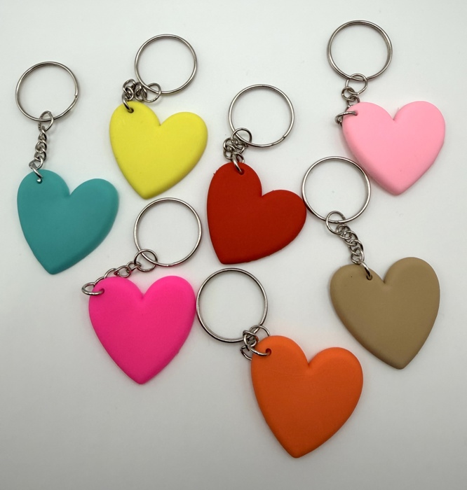 Valentine's Day Colorful Heart Keychain and Bag Charm 