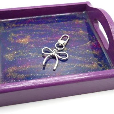 Coquette Silver Bow Metal Keychain and Bag Charm