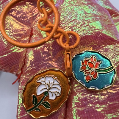 Stained Glass Window Flower Keychain & Bag Charm