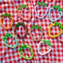  Polka Dot Strawberry Carabiner Keychain and Bag Charm