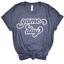 Small Navy Game Day Cursive Graphic Tee, Bella Canvas Shirt