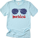 Small Sky Merica Glasses Graphic Tee, Bella Canvas Tee