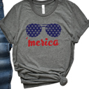 Small Deep Heather Merica Glasses Graphic Tee, Bella Canvas Tee
