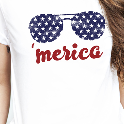 Merica Glasses Graphic Tee, Bella Canvas Tee
