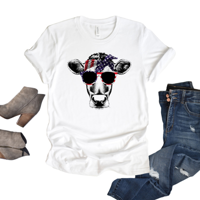 American Cow Graphic Tee, Bella Canvas Shirt