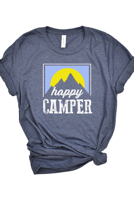 Happy Camper Graphic Tee, Bella Canvas Brand Shirt