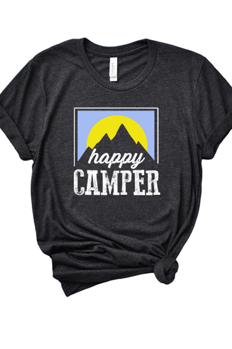 Happy Camper Graphic Tee, Bella Canvas Brand Shirt
