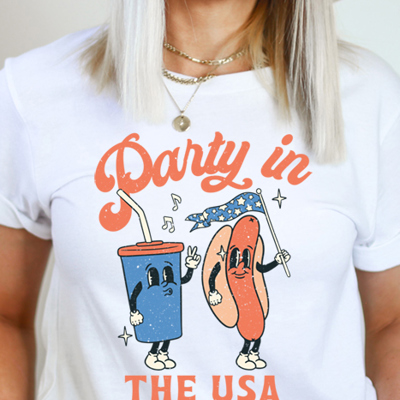 Party in The USA Graphic Tee, Bella Canvas Shirt