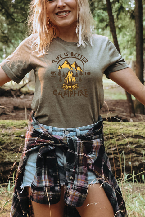 Better By The Campfire Graphic Tee, Bella Canvas Tee