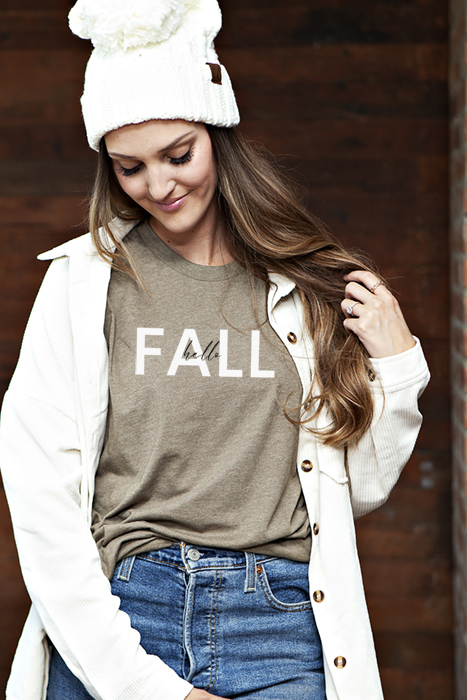 Hello Fall Graphic Tee, Bella Canvas Tee