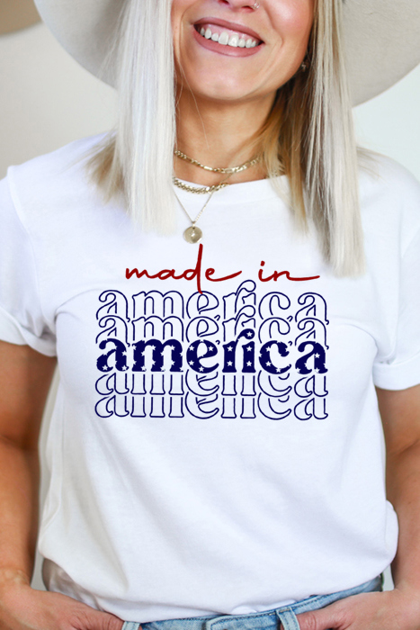 Made In American Graphic Tee, Bella Canvas, 4th of July Shirt