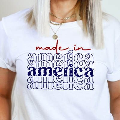 Made In American Graphic Tee, Bella Canvas, 4th of July Shirt