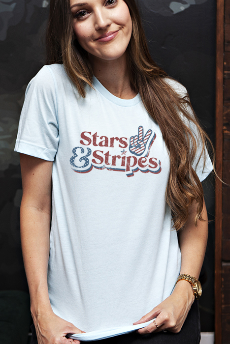 Stars & Stripes Graphic Tee, 4th of July Shirt, Bella Canvas Tee