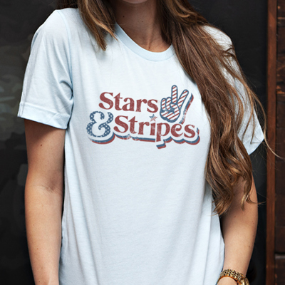 Stars & Stripes Graphic Tee, 4th of July Shirt, Bella Canvas Tee