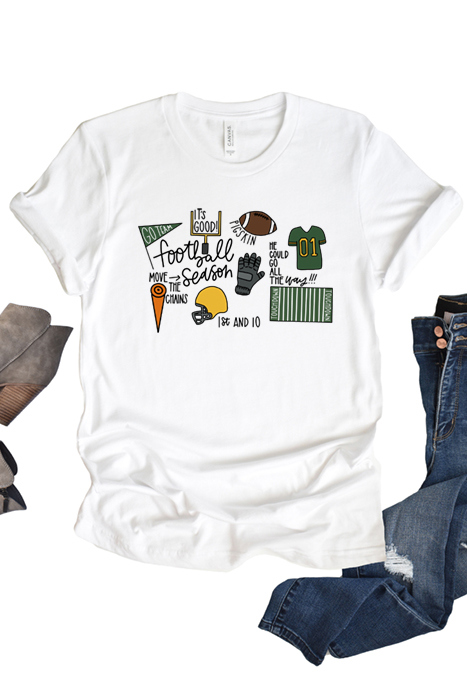 Football Season Graphic Tee, Sports Tee, Bella Canvas