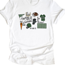 Small Green Team Football Season Graphic Tee, Sports Tee, Bella Canvas