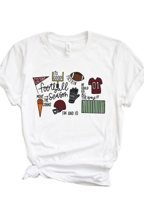 Football Season Graphic Tee, Sports Tee, Bella Canvas