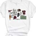 Small Maroon Team Football Season Graphic Tee, Sports Tee, Bella Canvas
