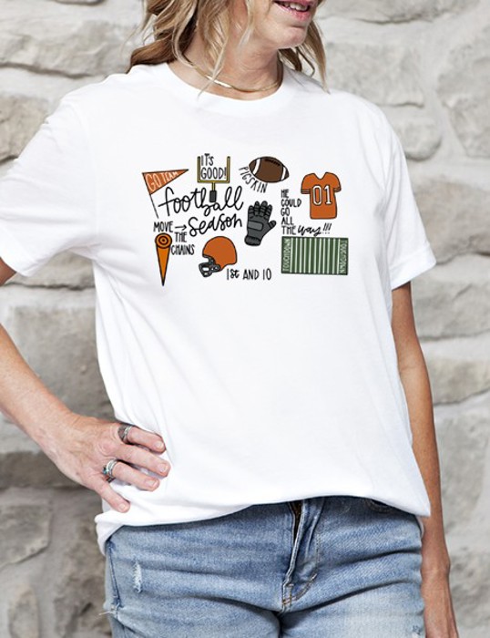 Football Season Graphic Tee, Sports Tee, Bella Canvas