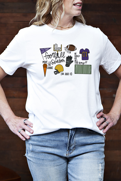 Football Season Graphic Tee, Sports Tee, Bella Canvas