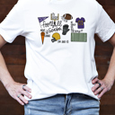Small Purple/Gold Team Football Season Graphic Tee, Sports Tee, Bella Canvas