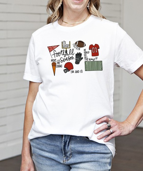 Football Season Graphic Tee, Sports Tee, Bella Canvas