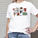 Small Red Team Football Season Graphic Tee, Sports Tee, Bella Canvas