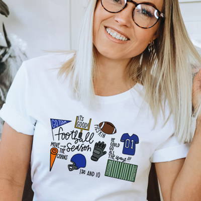 Football Season Graphic Tee, Sports Tee, Bella Canvas
