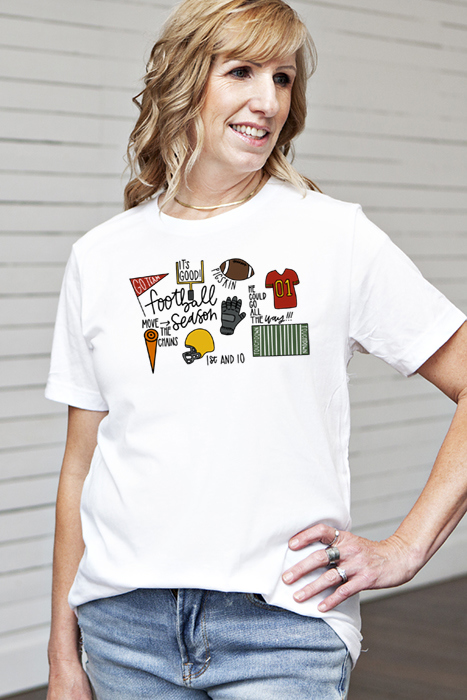 Football Season Graphic Tee, Sports Tee, Bella Canvas