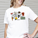 Small Red/Yellow Team Football Season Graphic Tee, Sports Tee, Bella Canvas