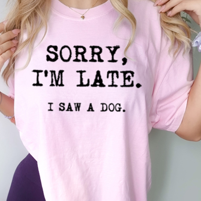 I Saw A Dog Graphic Tee, Oversized Tee, Comfort Color Shirt