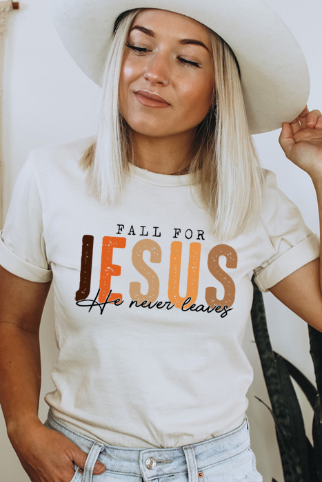 Fall For Jesus Graphic Tee, Bella Canvas Shirt, Fall Tee
