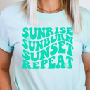  Sunrise Sunburn Sunset Graphic Tee, Bella Canvas Tee
