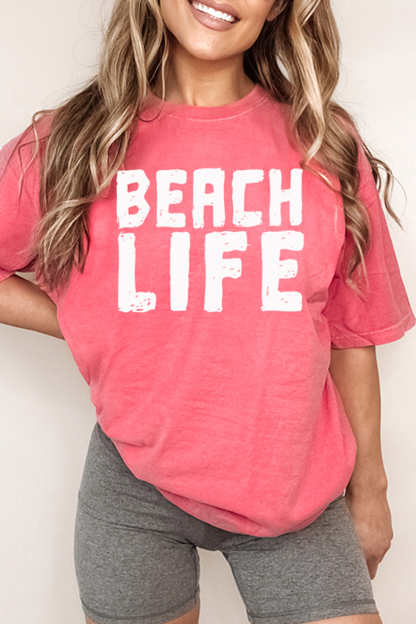 Beach Life Oversized Graphic Tee, Comfort Color Shirt