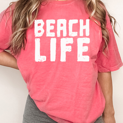 Beach Life Oversized Graphic Tee, Comfort Color Shirt