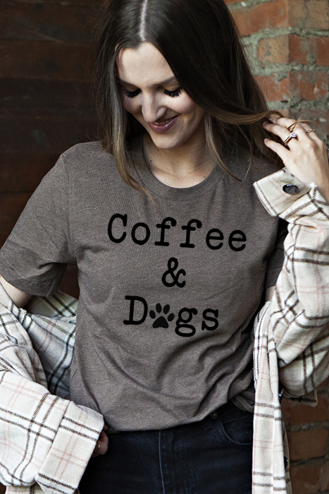 Coffee & Dogs Graphic Tee, Bella Canvas Tee