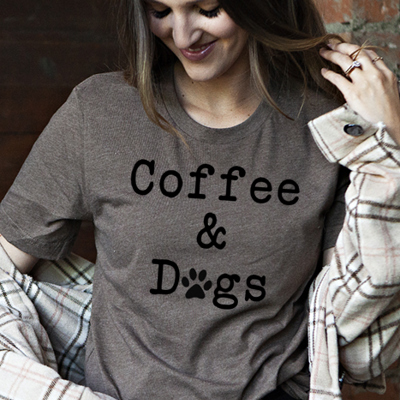 Coffee & Dogs Graphic Tee, Bella Canvas Tee