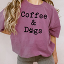  Coffee & Dogs Oversized Tee, Comfort Color Shirt
