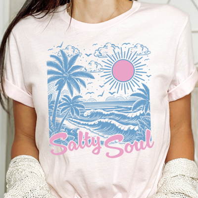 Salty Soul Graphic Tee, Bella Canvas Tee, Ocean Shirt