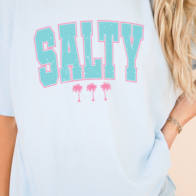 Salty Graphic Tee, Comfort Color Tee, Ocean Shirt