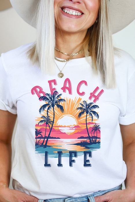 Beach Life Graphic Tee, Bella Canvas Tee, Summe Style Shirt