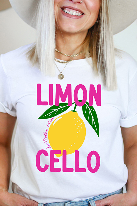 Limon Cello Graphic Tee, Summer Shirt, Bella Canvas Tee