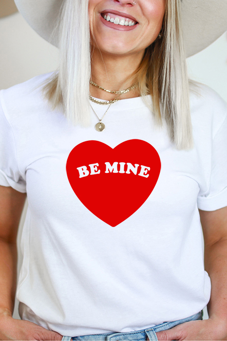 Be Mine Graphic Tee, Valentines Shirt, Bella Canvas Tee
