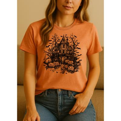 Haunted House Graphic Tee, Halloween Tee