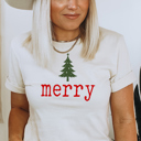  Merry Tree Graphic Tee, Bella Canvas Tee