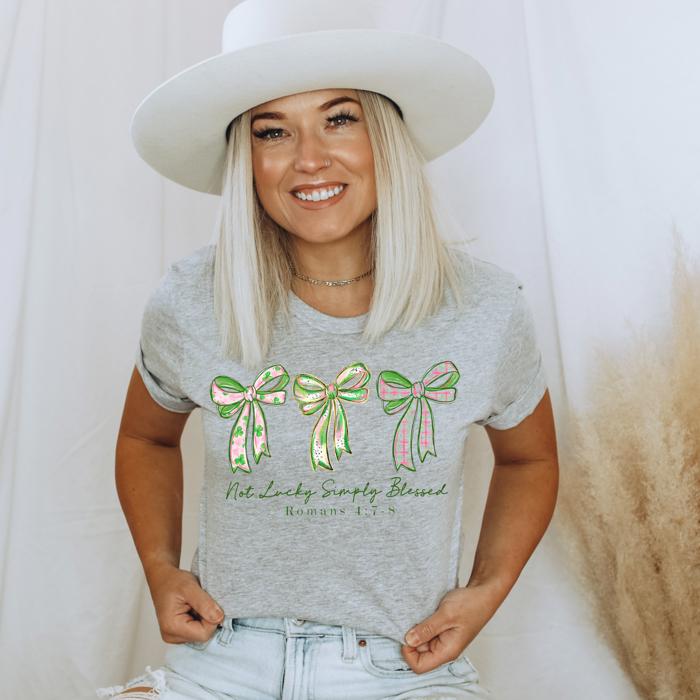 Not Lucky Simply Blessed Graphic Tee, St Patrick's, Bella Canvas Shirt