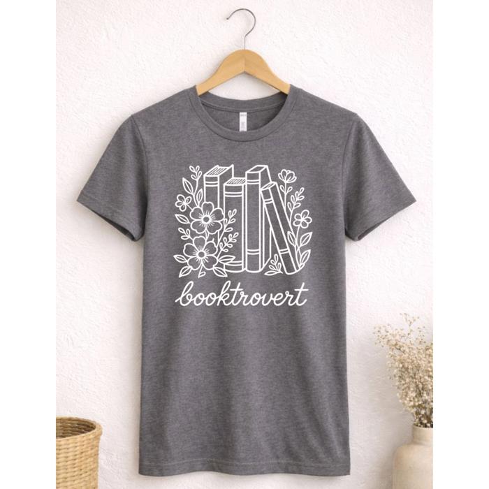 Booktrovert Graphic Tee, Book Tee, Reading Shirt, Bella Canvas