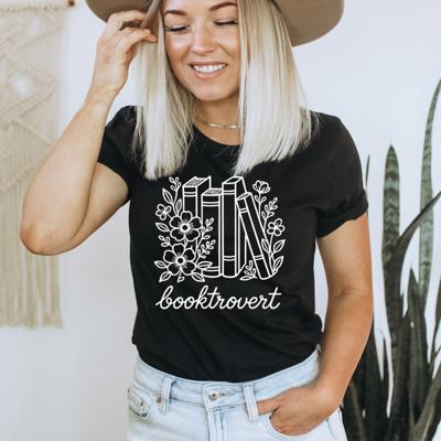 Booktrovert Graphic Tee, Book Tee, Reading Shirt, Bella Canvas